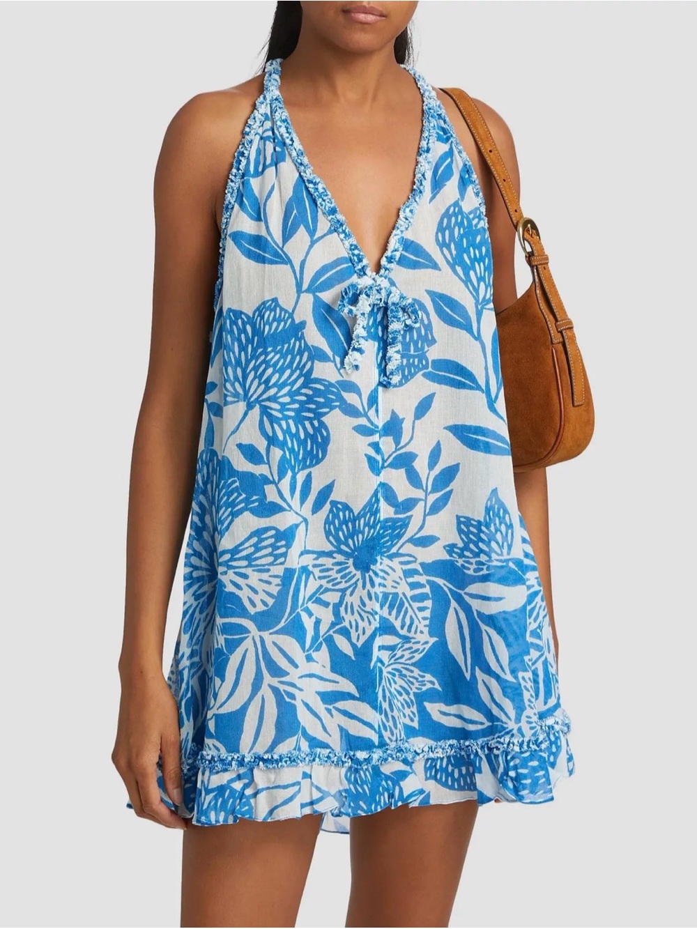 NWT ✨ Poupette St. Barth Dalia Floral 100% Cotton A-Line Mini Dress Sz Small